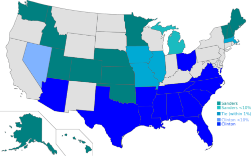 US primaries - winners - Democratic Mar 29
