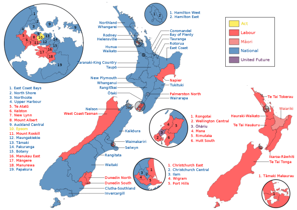graphic - New Zealand election map 2014
